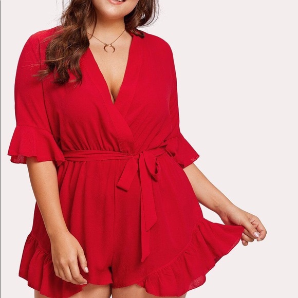 ⚡️⚡️ Red Plus Size Romper - Picture 2 of 2